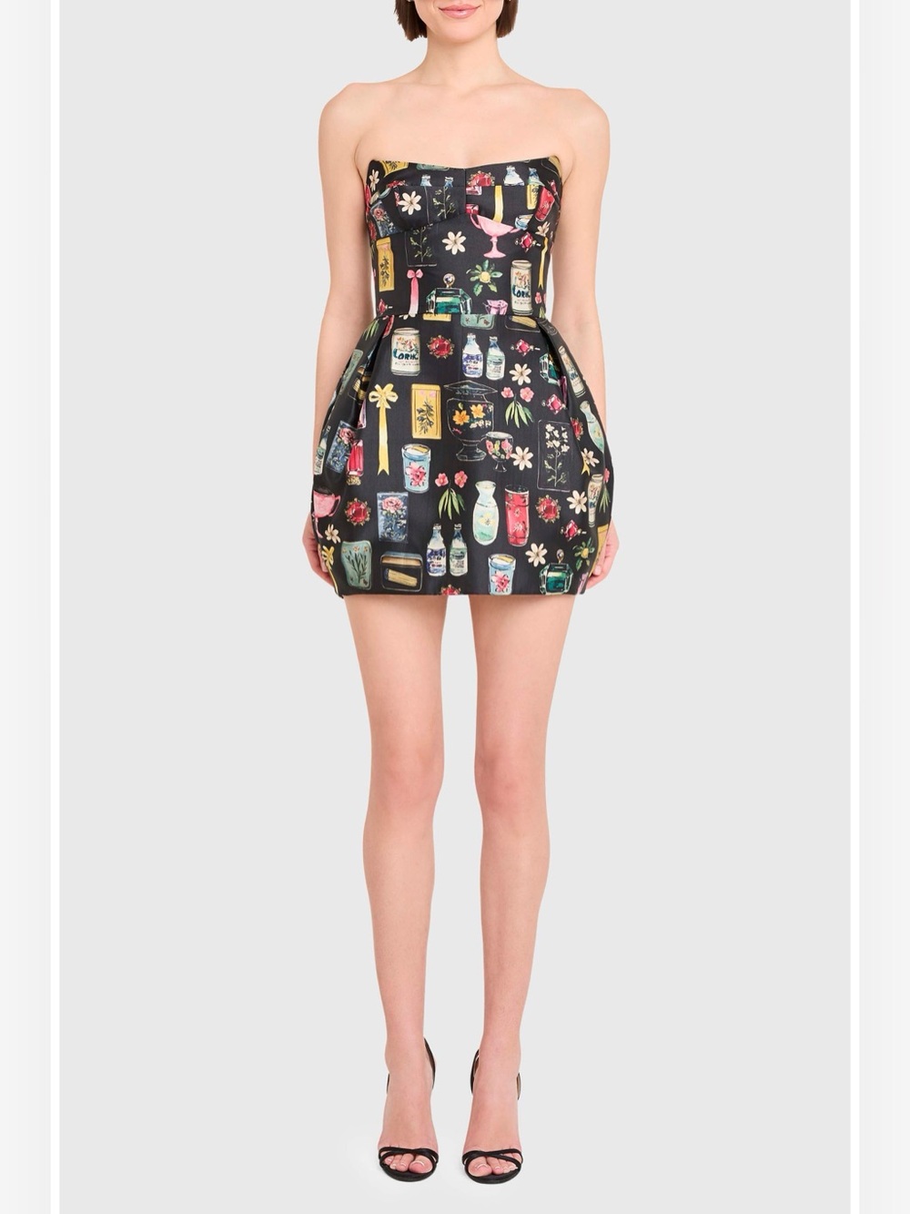 NWT Amanda Uprichard Bowery Mixed Print Strapless Minidress Size M